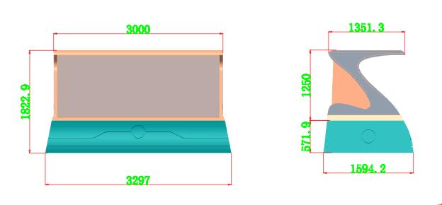 86寸180度3d全息廣告機尺寸示意圖